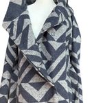 Mossimo Supply Co. Two Tone Geometric Wrap Pea Coat With Oversized Collar Sz M Blue Size M Photo 5