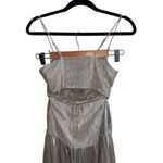 Jonathan Simkhai NEW NWT Daisy Plisse Lame Maxi Dress Champagne Photo 10