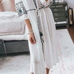 Goodnight Macaroon  Embroidered Boho Peasant Maxi Tiered Dress Button SZ M NWT Photo 0