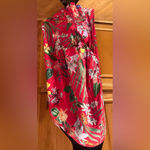 Karen Kane  Fresh Squeeze Short Sleeve Tie-Front Top Red Tropical Floral Size 3X‎ Photo 3