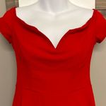 B Darlin B. Darlin Red Sweetheart Neck Off the Shoulder Flare Lined Gauze Dress- M Photo 1