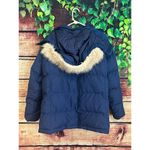 LL Bean Womens Ultrawarm Jacket Coat 2X 650 DOWN Puffer Hood Faux Fur Trim Blue Photo 10