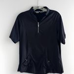 Jamie Sadock Polo Top‎ M Medium Golf Shirt 1/4 Zip Button Pockets Black Photo 0