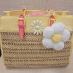 Betsey Johnson  Bag XOBECA-U Straw Tote - Yellow Floral Daisy 118.0 NWT Photo 0