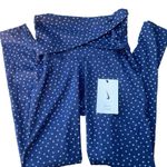 Nike  blue & white polka dot yoga legging pants high rise 7/8 length size XS NEW Photo 11