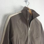 Everlane The Dream Zip-Up Side Stripe Sporty Knit Crop Jacket In Clay XS Photo 8