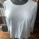 Chico's  blue & white lacy knit scoop neck 3/XL travelcore top Photo 0