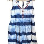 Mango  Jeans Blue Tie Dye Dress Bead Accents Open Back Size XS Photo 0