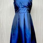 Dress Barn Vintage Midnight Blue coquette  Romantic Dress with pockets and Pearl neckline Photo 0