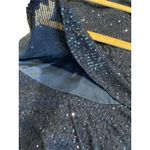 Trixxi  Sequined One-Shoulder Tiered Navy Mini Dress Junior Size S Glam Dance Photo 8