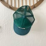 American Eagle  Green Blue Daisy Corduroy Trucker Snap Back Hat One Size Photo 1