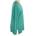 Croft & Barrow  Large Teal Green Lace Up Accent Pullover Knit Sweater Long Sleeve Photo 4
