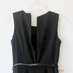 AB Studio  Black and Tan Stripe Classy Sleeveless Knee-Length A-Line Belt Dress 2 Photo 3