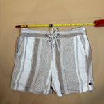 Per Se Striped Shorts Linen Blend Drawstring Casual Summer Beige Size S Photo 3