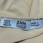 ZARA Basic Beige Nude Stretch Scoop Neck Sleeveless Cami Tank Top Size S Photo 2