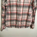 Uniqlo  Flannel Button Down Shirt Green Pink Plaid S Photo 2