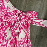 Boutique Pink and White Top with Bow Size L Photo 2