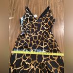 Milly asymmetrical Black "Dashielle" Giraffe Hi Low ruffle Flare Midi Dress 6 Photo 6