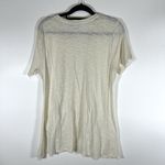 LOGO By Lori Goldstein LOGO T Shirt Pin Tuck Lace Trim Pocket Asymetric Hem Lagenlook Ivory Sz Medium Photo 6