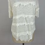 IRO  Jeans Cream Distressed Birtie Linen Destroyed Tee Photo 4