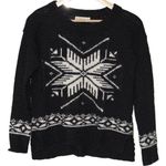 Abercrombie & Fitch Womens  Black White Knit Pullover Crew Neck Sweater Size L Photo 0