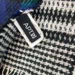 Apt. 9  Double Sided Green Blue Black & White Plaid Herringbone Rectangular Scarf Photo 4