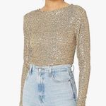 Free People gold rush Gold Sequin Long Sleeve Top nwt xs Photo 0
