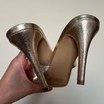 Steve Madden Tolly Square Toe Sandal Heel in Gold Photo 4