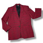 Vintage Chad Stevens Buffalo Check Long Boyfriend Blazer Red Black 12 Photo 12