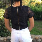 Nordstrom Black Lace Crop Top Photo 2