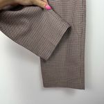 ZARA Herringbone Trouser Pants Sz Large Ruffle Pockets High Rise Black White Red Photo 14