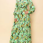 Rosalie Printed Layered Bottom Skirt Maxi Dress in Green Combo Multiple Size L Photo 1