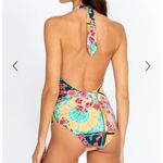 Johnny Was  JAPER PLUNGE ONE PIECE Halter Swimsuit Floral Size Small S NWT Photo 9