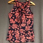 Everly orange coral navy blue and white polkadot tank top Photo 3