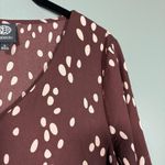 Bobeau Women's Dark Purple & Pink Polka Dot Blouse - Size Small - Tunic Length Photo 1