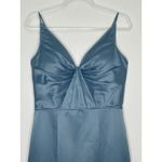 2000s Morilee Madeline Gardner Slate Blue Satin Formal Gown medium Photo 3