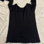 Vince  Large Black Cotton Boat Neck Open Back Tunic Long Sleeve Tee Tshirt Photo 7