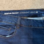Avenue  Denim Dark Wash Stretchy Knit Denim Straight Leg Jeans Size 26 Photo 2