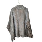 Splendid  Snowfall Turtleneck Poncho in Warm Sand Multi Large Y2K Photo 2
