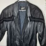 Vintage Winlit Leather Trench Coat‎ Black Size L Photo 8