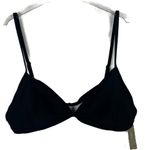 J.Crew NWT  Ribbed Triangle Bikini Top Black Plus Size 3X NEW Photo 1