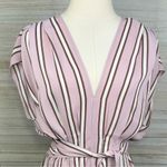 Max edition  Belted Striped Blouse Purple/Multi-Large Photo 1