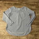 Columbia  Women Large Gray Striped Shirt Outdoor Long Sleeve Round Neck Photo 0