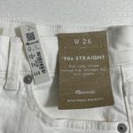 Madewell NWT 90s Straight Leg Jeans Women's Size 26 Ripped Distressed Off White Photo 6