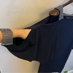 Betsy Adam Y2K elegant batwing tunic dress ,rhinestones embelished, stretchy, 8 Blue Photo 5