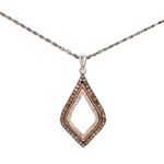 STERLING SILVER 925 AND 10K ROSE GOLD GENUINE DIAMOND NECKLACE Photo 0