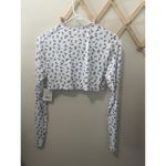 Sugar Moon Size Large White And Blue Floral Lightweight Shrug Photo 3