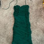 KUTUMAI Green  Women's Ruched Bodycon Mini Dress Photo 1