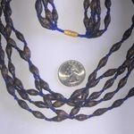 Elegant Vintage Brown and Blue Beaded Boho Multi Strand Necklace Photo 3