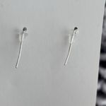 Handmade Blue Acrylic Pour Marble Teardrop Dangle Earrings Hypoallergenic Gift Silver Photo 3